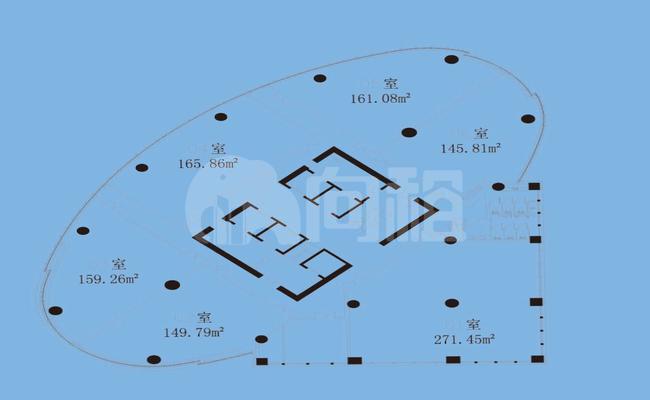 平高国际广场写字楼 166m²办公室 4.68元/m²/天 精品装修